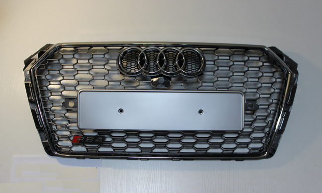 Решітка тюнінгова для Ауді A4 B9 в стилі RS4 хром тюнінг фото