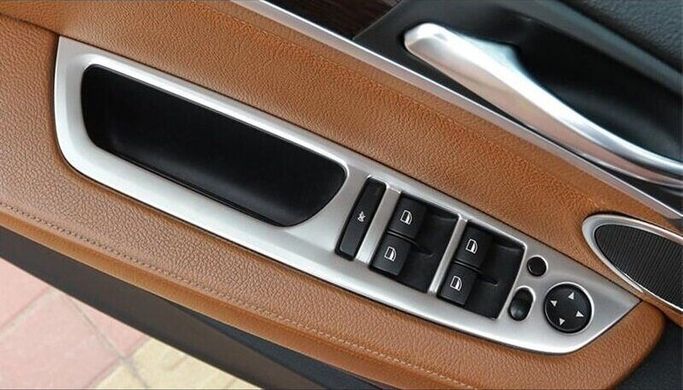 Накладки панелі підйомника вікон BMW X5 Е70 / X6 Е71 сталеві тюнінг фото