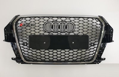 Решетка радиатора Audi Q3 RSQ3 черная + хром рамка (11-15 г.в.) тюнинг фото