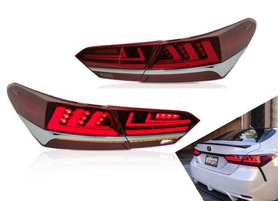 Оптика задня, ліхтарі на Toyota Camry 70 Full Led червоні тюнінг фото