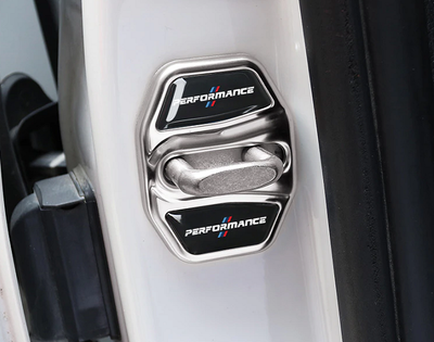 Защитные чехлы дверного замка BMW стиль Performance silver тюнинг фото