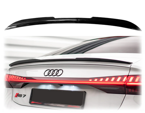 Cпойлер багажника Audi A7 S7 RS7 чорний глянсовий ABS-пластик (2019-...) тюнінг фото