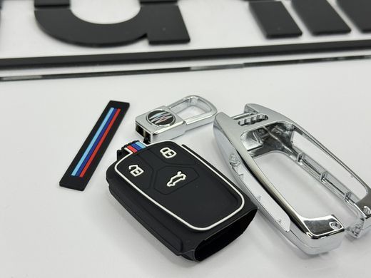 Чехол протектор на ключ для Audi A4 A5 A6 A7 Q5 Q7 TT хром тюнинг фото