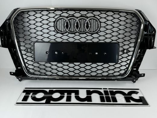 Решітка радіатора Audi Q3 RSQ3 чорна + хром рамка (11-15 р.в.) тюнінг фото