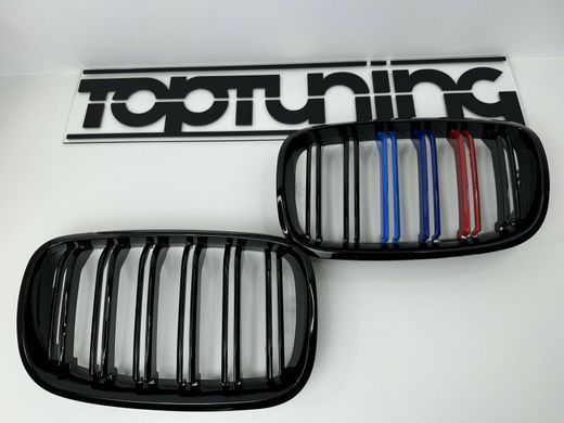 Решетка радиатора BMW X5 Е70, X6 E71 м стиль, триколор тюнинг фото
