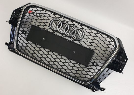 Решітка радіатора Audi Q3 RSQ3 чорна + хром рамка (11-15 р.в.) тюнінг фото