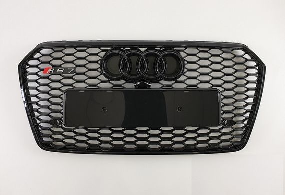 Решітка радіатора Ауді A7 G4 RS7, чорна глянсова (14-17 р.в.) тюнінг фото