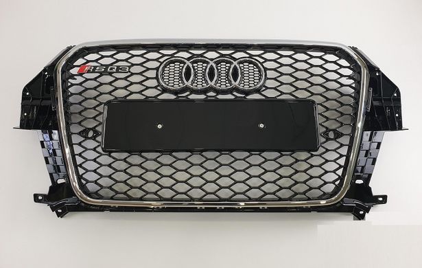 Решітка радіатора Audi Q3 RSQ3 чорна + хром рамка (11-15 р.в.) тюнінг фото