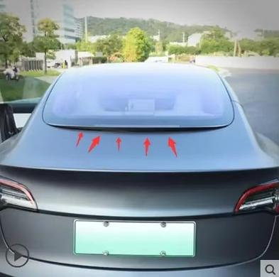 Спойлер под заднее стекло Tesla Model 3 черный глянцевый ABS-пластик  тюнинг фото
