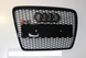 Решітка радіатора Ауді A6 C6 стиль RS6, чорна глянсова (04-11 р.в.) тюнінг фото