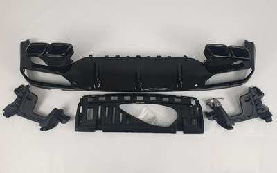 Диффузор (накладка) заднего бампера Mercedes W213 стиль AMG Black тюнинг фото