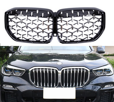Решетка радиатора на BMW X5 G05 стиль Diamond Silver-Black тюнинг фото