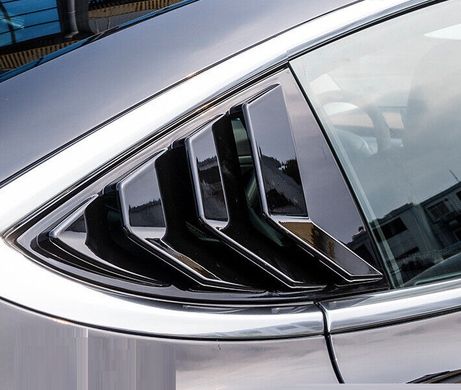 Накладки (жабры) на окна задних дверей Tesla Model 3 (17-22 г.в.) тюнинг фото