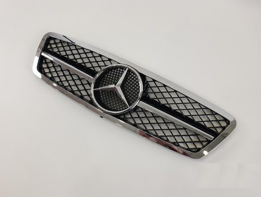 Решітка радіатора Mercedes W203 чорна + хром тюнінг фото