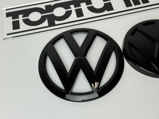 Комплект емблем фольксваген для VW Golf MK7, чорний глянець тюнінг фото
