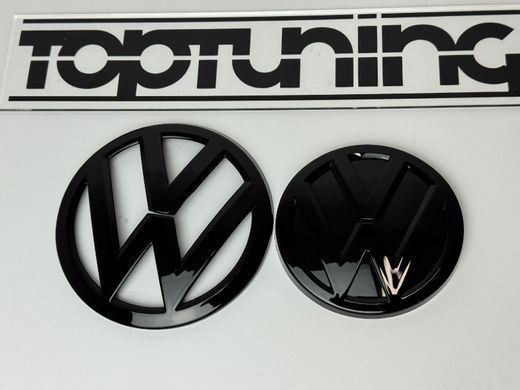 Комплект емблем фольксваген для VW Golf MK7, чорний глянець тюнінг фото