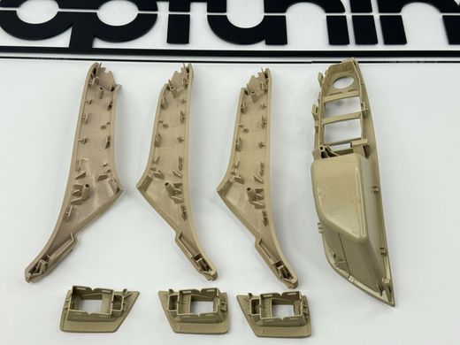 Внутрішні ручки дверей + панель склопідіймача BMW F10 / F11 LHD беживі тюнінг фото