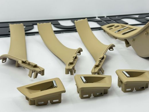 Внутрішні ручки дверей + панель склопідіймача BMW F10 / F11 LHD беживі тюнінг фото