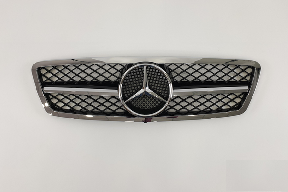 Решітка радіатора Mercedes W203 чорна + хром тюнінг фото