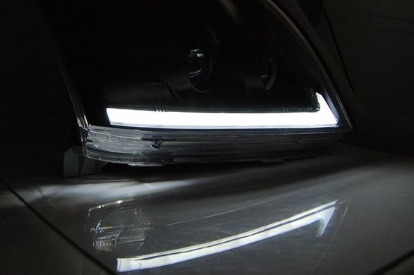 Оптика передняя, фары на TOYOTA LC PRADO 120 с черным корпусом тюнинг фото