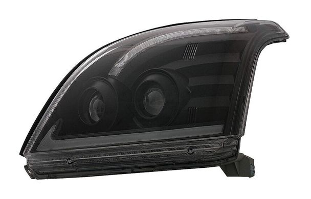 Оптика передня, фари на TOYOTA LC PRADO 120 з чорним корпусом тюнінг фото
