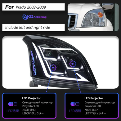 Оптика передня, світлодіодні фари Toyota Prado з DRL (2003-2009) тюнінг фото