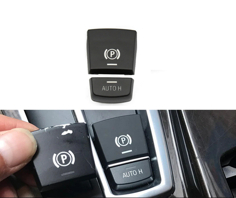 Кнопка переключения стояночного тормоза BMW F10 F18 F07 F06 F12 F01 F02 X3 F25 (08-14 г.в.) тюнинг фото