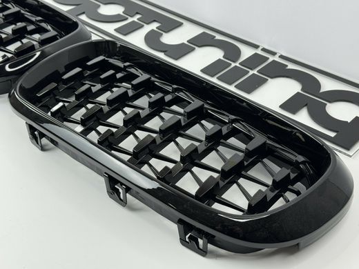 Решетка радиатора на BMW X5 F15 / X6 F16 стиль Diamond Black тюнинг фото