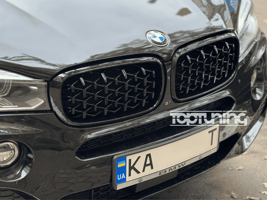 Решетка радиатора на BMW X5 F15 / X6 F16 стиль Diamond Black тюнинг фото