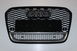 Решітка радіатора Ауді A6 C7 стиль RS6, чорна + хром вставка (11-14 р.в.) тюнінг фото
