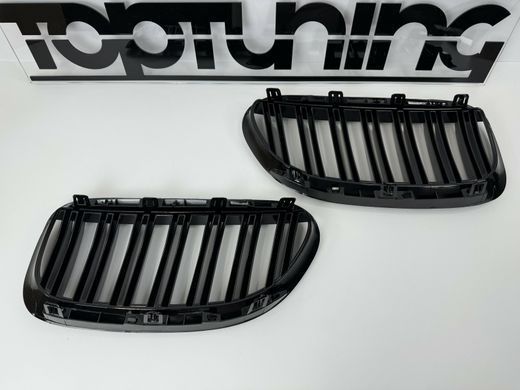 Решетка радиатора BMW 6 F06, F12, F13 стиль М6 черная глянцевая тюнинг фото