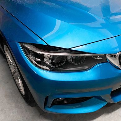Накладки на фари, вії BMW 4 F32 / F33 / F36 чорний глянець ABS-пластик тюнінг фото