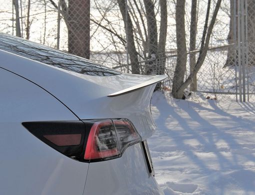 Спойлер багажника Tesla Model Y стиль S черный глянцевый (2020-...) тюнинг фото
