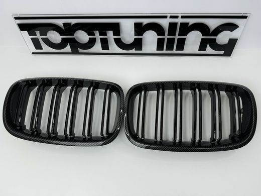 Решітка радіатора BMW X5 Е70 / X6 E71 стиль М + рамка під карбон тюнінг фото