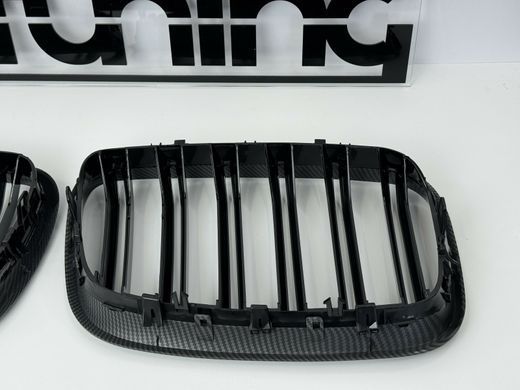 Решітка радіатора BMW X5 Е70 / X6 E71 стиль М + рамка під карбон тюнінг фото