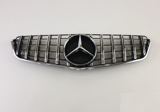 Решітка радіатора Mercedes W207 стиль GT чорна + хром (14-17 р.в.) тюнінг фото