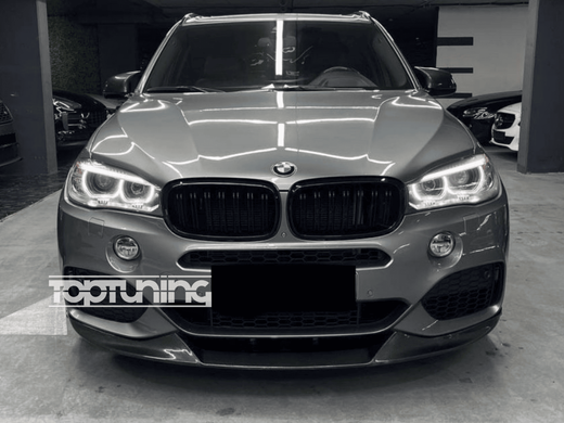 Накладка переднього бампера BMW X5 F15 М-пакет (чорний глянсовий ABS-пластик) тюнінг фото