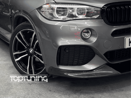 Накладка переднього бампера BMW X5 F15 М-пакет (чорний глянсовий ABS-пластик) тюнінг фото