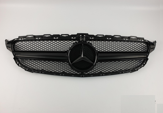 Решітка радіатора Mercedes W205 чорний глянець (14-18 р.в.) тюнінг фото