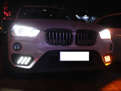 Дневные ходовые огни BMW X1 F48 / F49 с функцией поворота тюнинг фото