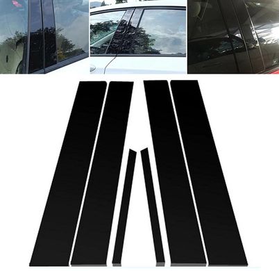 Молдинги дверних стійок Honda Civic седан чорні (06-11 р.в.) тюнінг фото