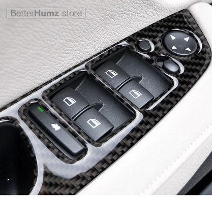 Накладки панели подъемника окон BMW X5 E70 / X6 E71 карбон тюнинг фото