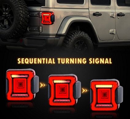 Оптика задня, ліхтарі Jeep Wrangler Full Led димчаті (2018-...) тюнінг фото