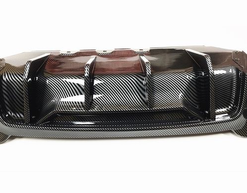 Накладка заднього бампера БМВ 5 F10 у стилі М-Performance під карбон (здвоєний. вихлоп з 2-х сторін) тюнінг фото
