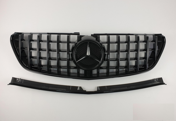 Решетка радиатора Mercedes V-Class W447 стиль GT Black (14-19 г.в.) тюнинг фото