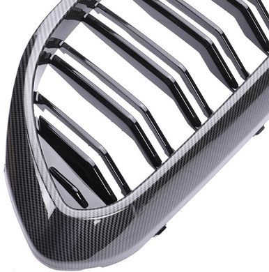 Решетка радиатора (ноздри) BMW G30 / G31 стиль M черный глянец + рамка под карбон (17-20 г.в.) тюнинг фото