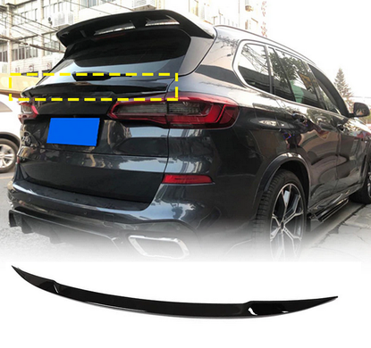 Спойлер під скло BMW X5 G05 чорний глянсовий ABS-пластик (2019-...) тюнінг фото