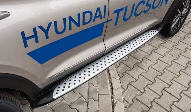 Пороги, підніжки бічні Hyundai Tucson 3 (2015-...) тюнінг фото