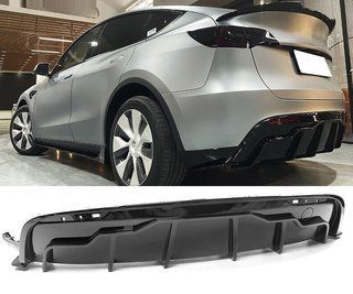 Накладка заднего бампера Tesla Model Y черный глянец (2020-...) (Б/У) тюнинг фото