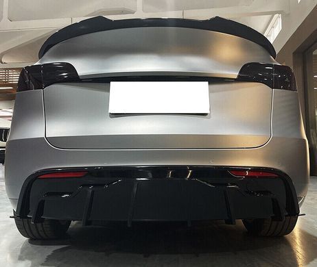 Накладка заднего бампера Tesla Model Y черный глянец (2020-...) (Б/У) тюнинг фото